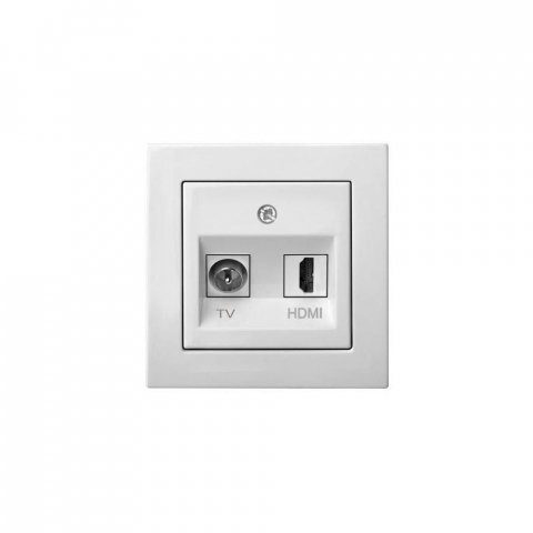 Розетка HDMI/TV оконечная Liregus Epsilon белый 28-0351