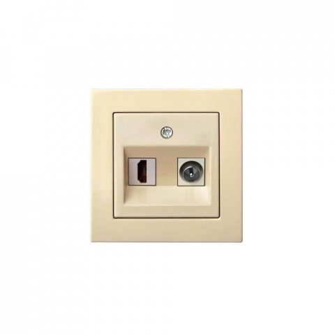 Розетка HDMI/TV оконечная Liregus Epsilon бежевый 28-0851