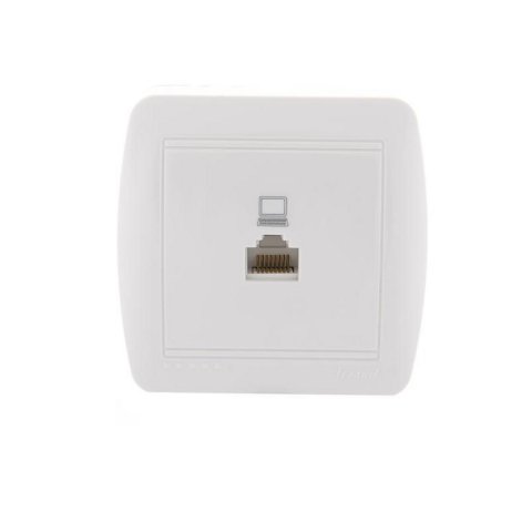 Розетка компьютерная Lezard Demet белая 711-0200-139