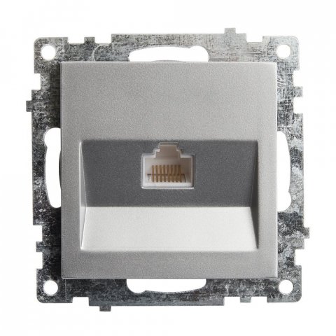 Розетка компьютерная RJ-45 Stekker Катрин серебро GLS00-7107-03 39585
