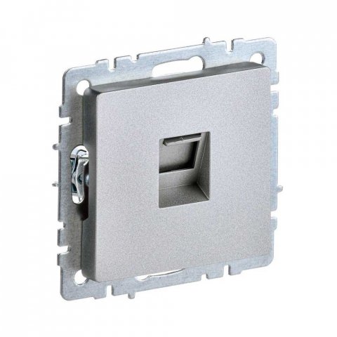 Розетка компьютерная RJ45 IEK Brite кат.5E алюминий BR-K10-1-K47