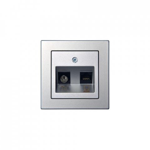 Розетка RJ45/TV Liregus Epsilon серебро 28-183