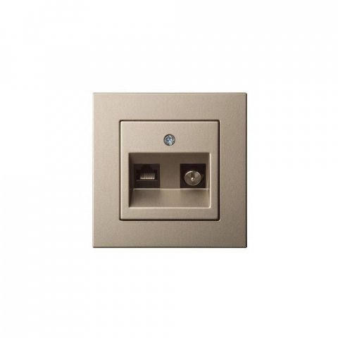 Розетка RJ45/TV Liregus Epsilon шампань 28-315