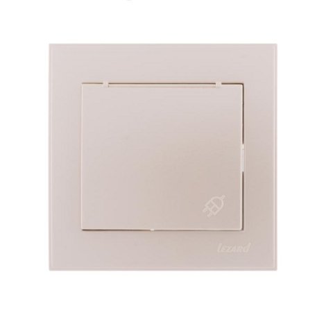 Розетка с зазем. с крышкой Lezard Rain белый жемчуг 703-3030-123