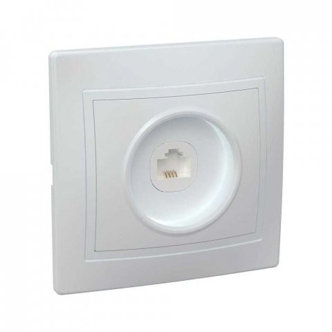 Розетка телефонная RJ11 IEK Kvarta белая ETK10-K01-DM