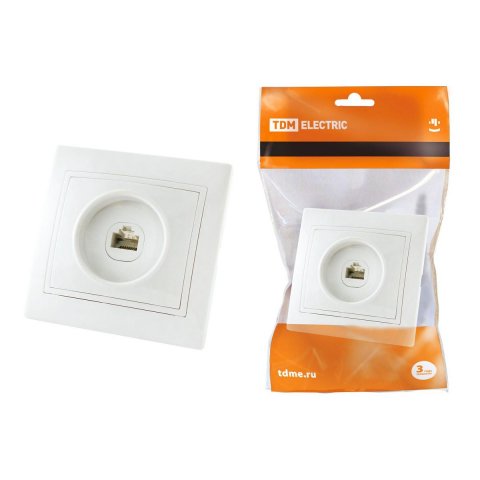 Розетка телефонная RJ11 TDM Electric Таймыр белая SQ1814-0020