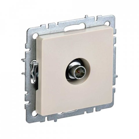 Розетка телевизионная оконечная TV IEK Brite бежевая BR-A10-O-K10