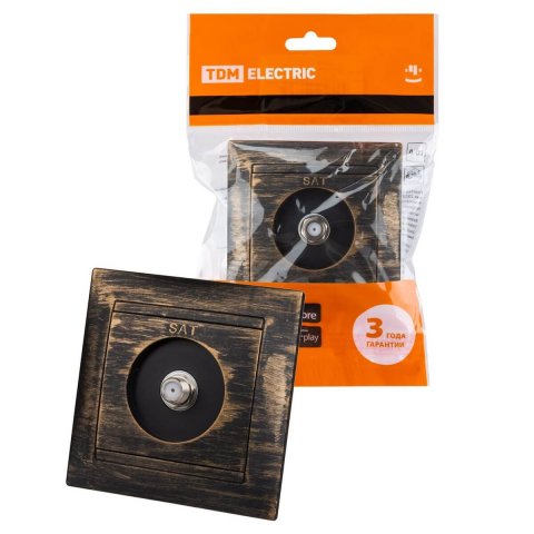 Розетка телевизионная SAT TDM Electric Лама бронза SQ1815-0762