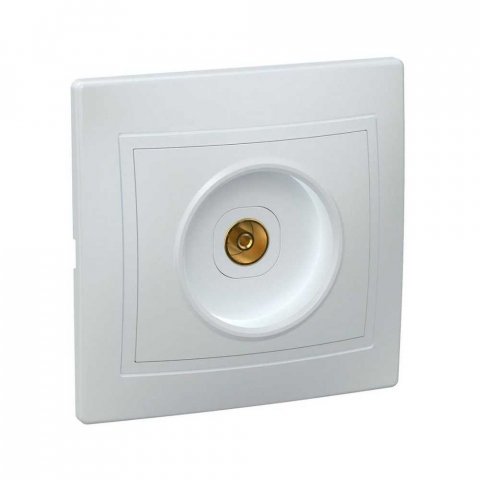 Розетка телевизионная TV IEK Kvarta белая EAK10-K01-DM
