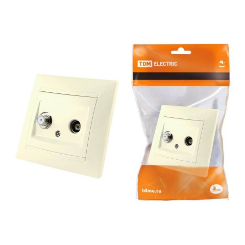 Розетка телевизионная TV/SAT TDM Electric Лама слоновая кость SQ1815-0120