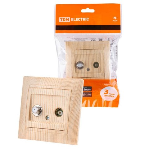 Розетка телевизионная TV/SAT TDM Electric Лама сосна SQ1815-0320