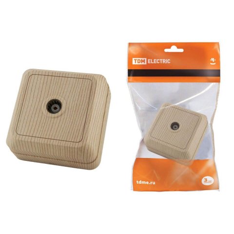 Розетка телевизионная TV TDM Electric Ладога сосна SQ1801-0058