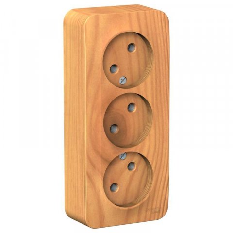 Розетка тройная 2К Schneider Electric Blanca 16A 250V ясень BLNRA000315