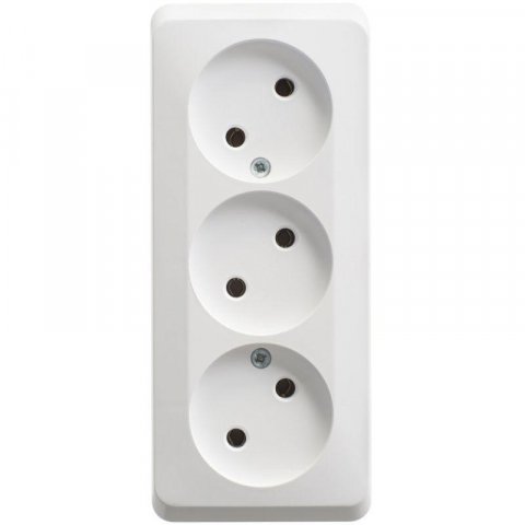 Розетка тройная 2К Schneider Electric Этюд 16A 250V белая PA16-009B
