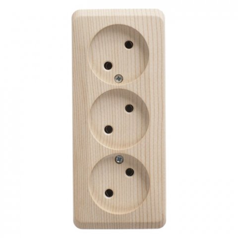 Розетка тройная 2К Schneider Electric Этюд 16A 250V сосна PA16-009D