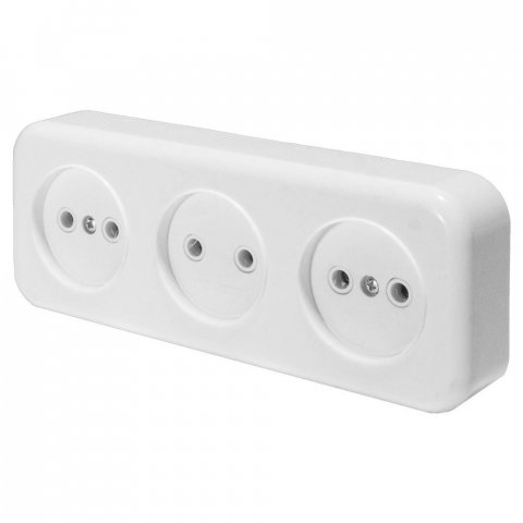 Розетка тройная 2P Stekker Брест белый PST16-50-20 39699