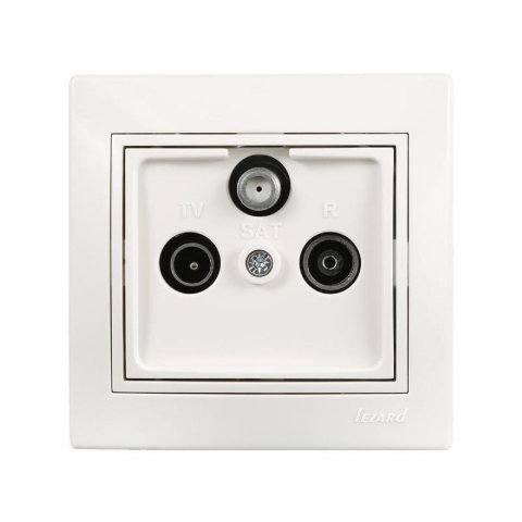 Розетка ТВ оконечная + спутник. Lezard Mira белая с бел. вст. 701-0202-135