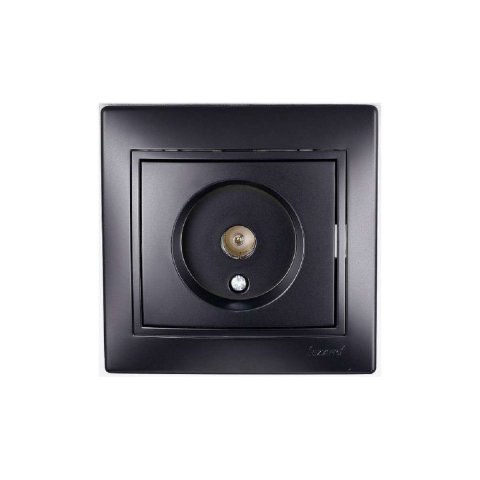 Розетка ТВ проходная Lezard Mira черная 701-4242-129
