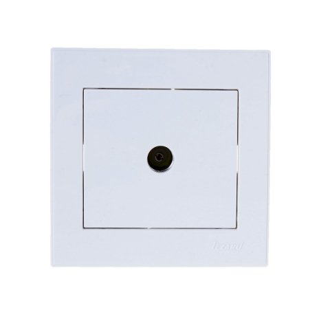 Розетка ТВ проходная Lezard Rain белая 703-0202-129