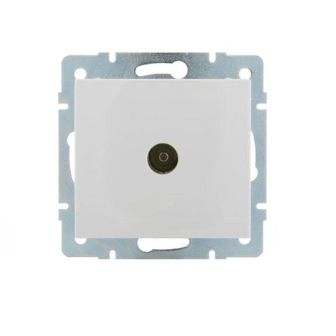 Розетка ТВ проходная Lezard Rain белая 703-0288-129