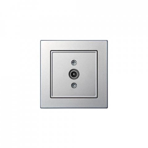 Розетка TV проходная Liregus Epsilon серебро 28-1822