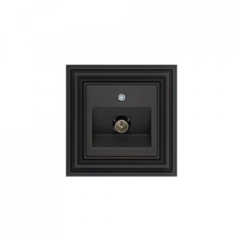 Розетка TV проходная Liregus Retro черный матовый 29-232