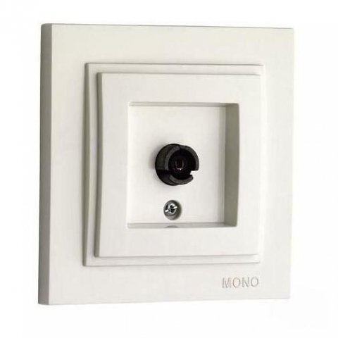 Розетка TV проходная Mono Electric Despina универсальная экран слоновая кость 102-010005-137