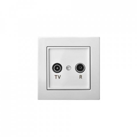 Розетка TV/R оконечная Liregus Epsilon белый 28-026