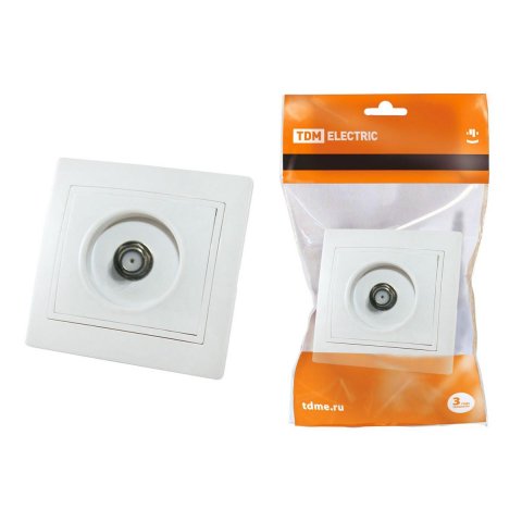 Розетка TV TDM Electric Таймыр белая SQ1814-0032