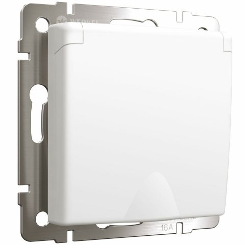 Розетка влагозащищенная с заземлением, с защитной крышкой и шторками Werkel белый W1171201 4690389155178