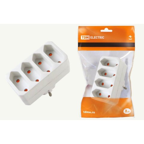 Сетевой разветвитель TDM Electric 4гн б/з белая SQ1806-0203