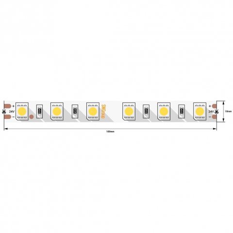 Светодиодная лента SWG 14,4W/m 60LED/m 5050SMD теплый белый 5M 006318