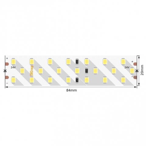 Светодиодная лента SWG 24W/m 252LED/m 2835SMD теплый белый 5M 005600