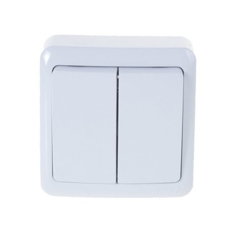 Выключатель двойной Lezard Viola белый 751-0200-101