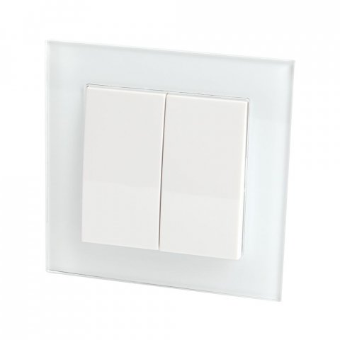 Выключатель двухклавишный Feron Stekker Катрин белый GLS10-7004-01 39165