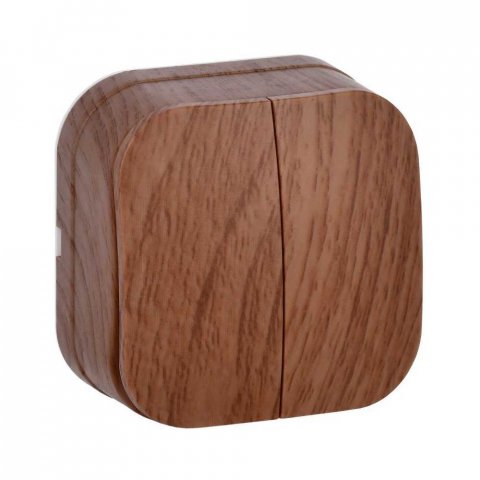 Выключатель двухклавишный IEK Glory дуб EVH20-K24-10