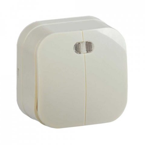 Выключатель двухклавишный IEK Glory кремовый EVH21-K33-10