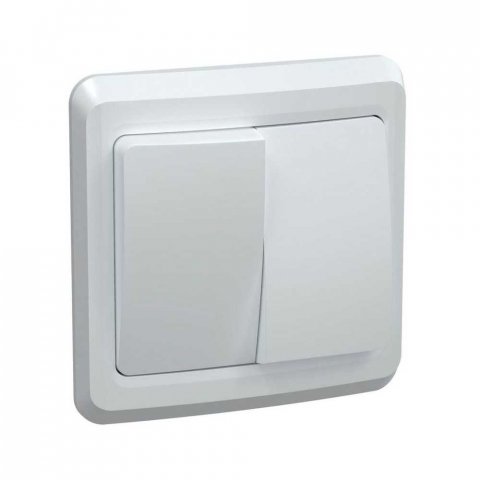 Выключатель двухклавишный IEK Vega белый EVV20-K01-10-DM