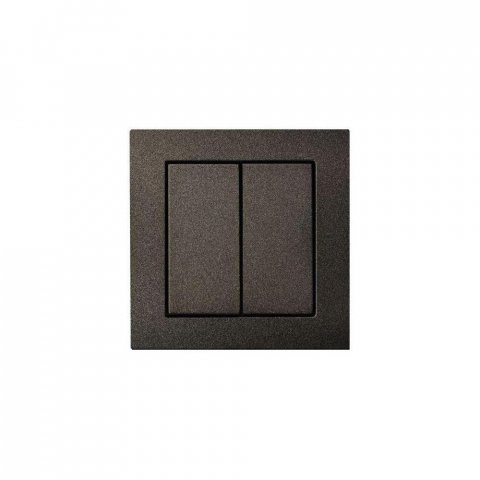 Выключатель двухклавишный Liregus Epsilon антрацит 28-103