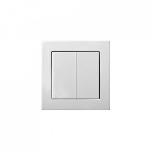 Выключатель двухклавишный Liregus Epsilon белый 28-0072