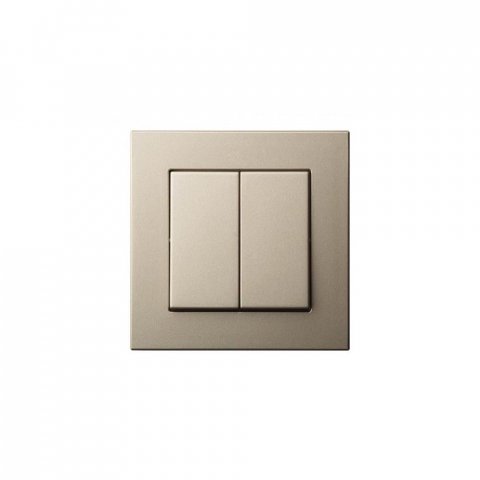 Выключатель двухклавишный Liregus Epsilon шампань 28-301