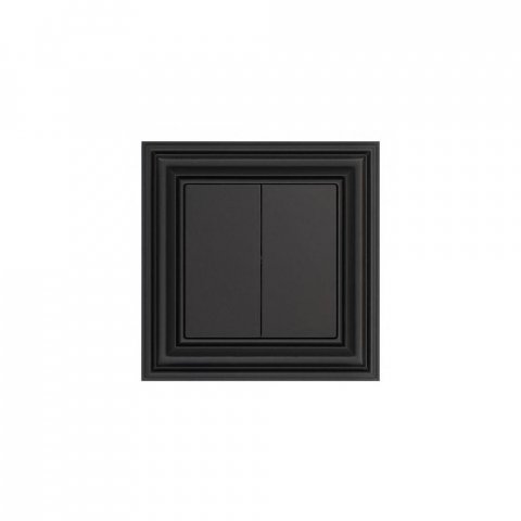 Выключатель двухклавишный Liregus Retro черный матовый 29-205