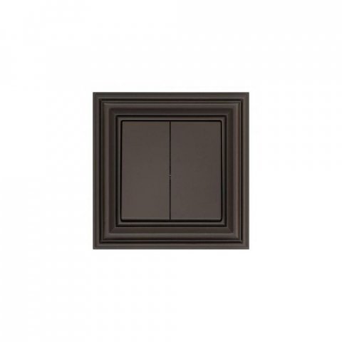 Выключатель двухклавишный Liregus Retro коричневый омбре 29-005