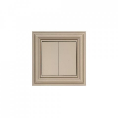 Выключатель двухклавишный Liregus Retro кремовый омбре 29-106