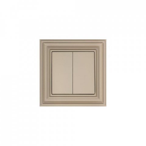 Выключатель двухклавишный Liregus Retro кремовый омбре 29-107