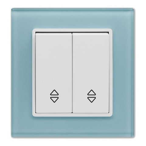 Выключатель двухклавишный проходной Vesta-Electric Exclusive Blue голубой FVK050106SIN