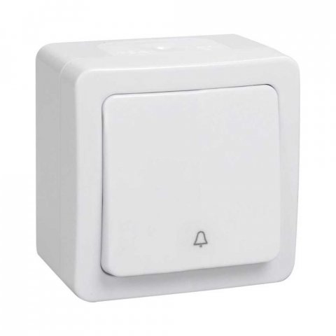 Выключатель кнопочный IEK Germes Plus белый EVMP13-K01-10-54-EC