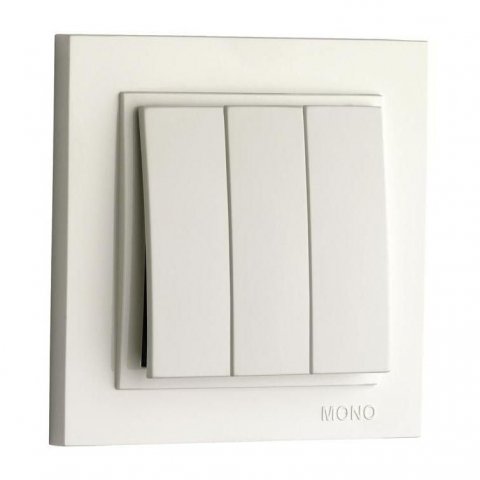 Выключатель Mono Electric Despina трехклавишный проходной жемчуг 102-252522-114