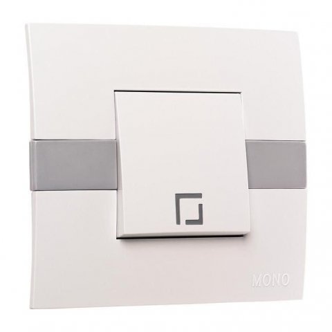 Выключатель Mono Electric Eсо одноклавишный с подсветкой белый 101-010101-101