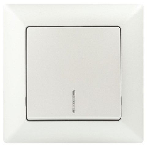 Выключатель одноклавишный ЭРА Intro Solo 10A 250V с подсветкой перламутровый 4-102-06 Б0053568